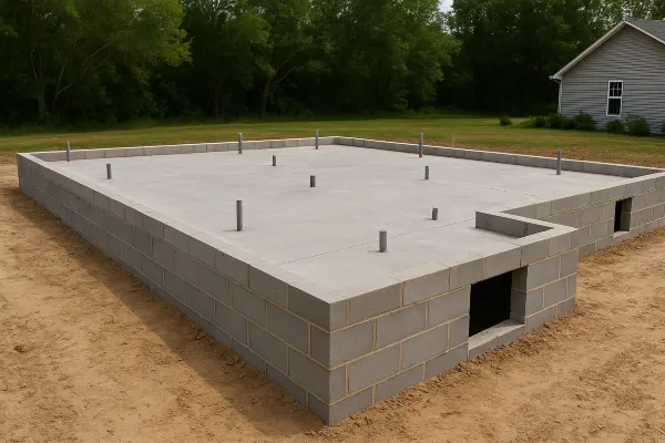 a finished concrete foundation for a new house from TJ Concrete Contractor in Dallas, TX - concrete epoxy floor