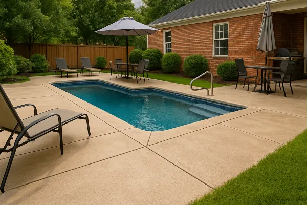 a swimming pool concrete deck from TJ Concrete Contractor in Dallas, TX - Concrete Masonry