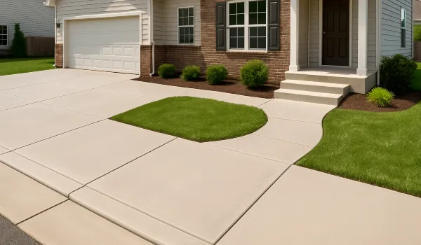 a concrete porch and sidewalk from TJ Concrete Contractor in Dallas, TX - driveway resurfacing