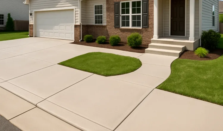 a concrete porch and sidewalk from TJ Concrete Contractor in Dallas, TX - driveway resurfacing